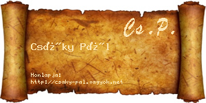 Csáky Pál névjegykártya
